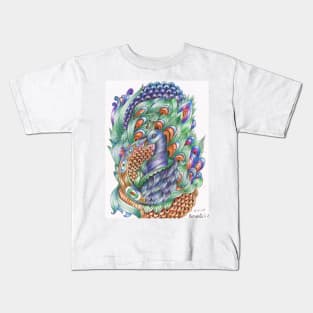 peacock design Kids T-Shirt